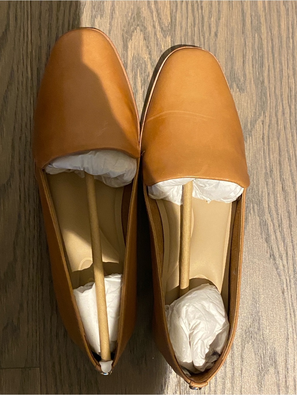 Aldo Women's Cognac Leather Slip-On Loafers - Picture 4 of 10